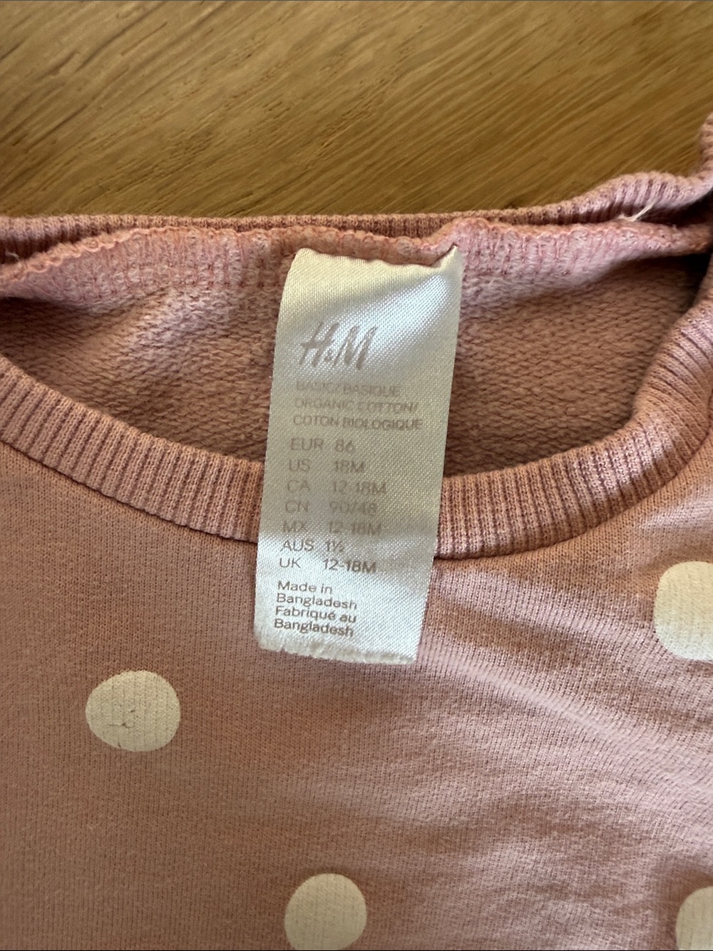 H&M Dusty Pink Polka Dot Kids Matching Set - Picture 2 of 4